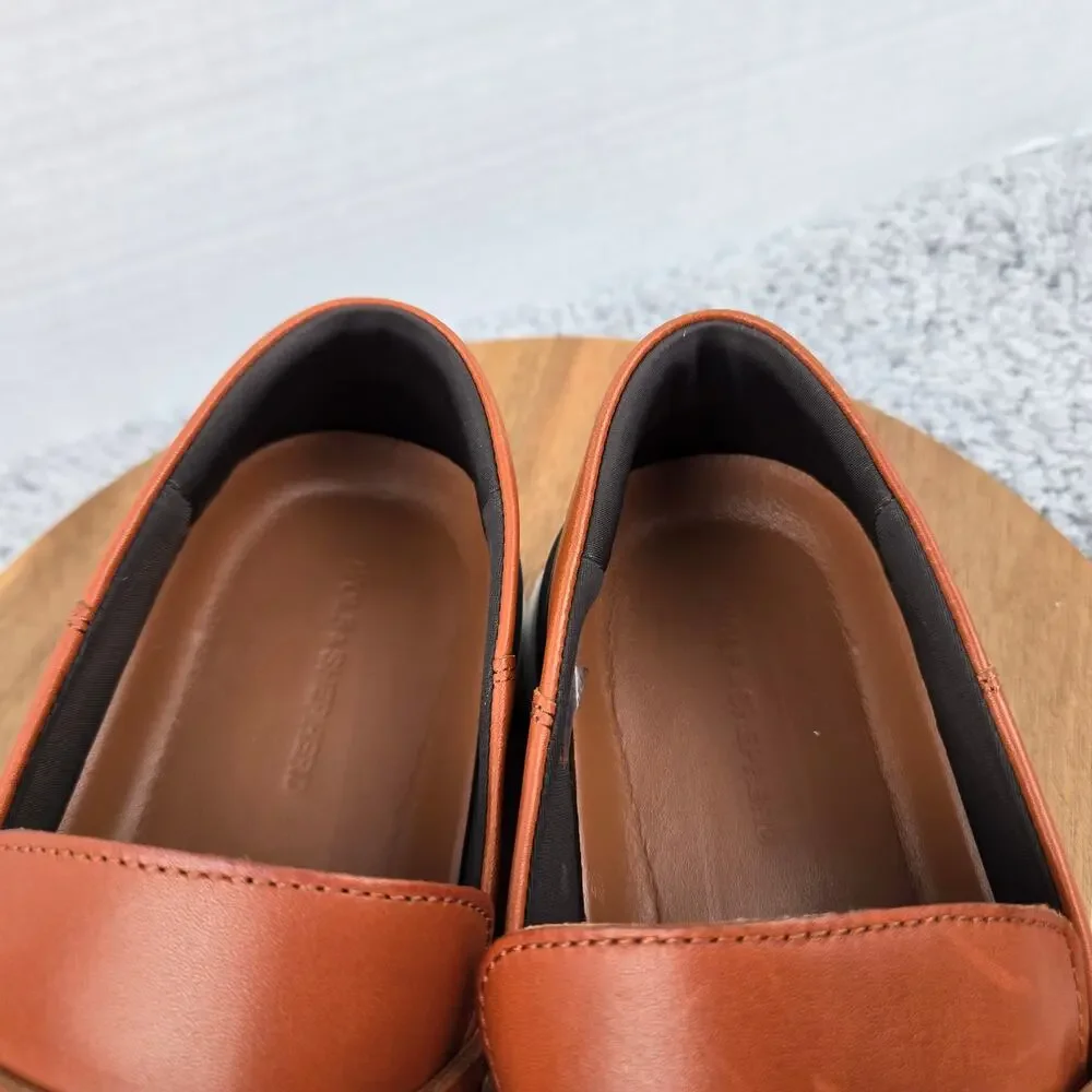 Wolf and Shepherd Mens 10.5 Crossover Brown Leather Business Casual Penny Loafer